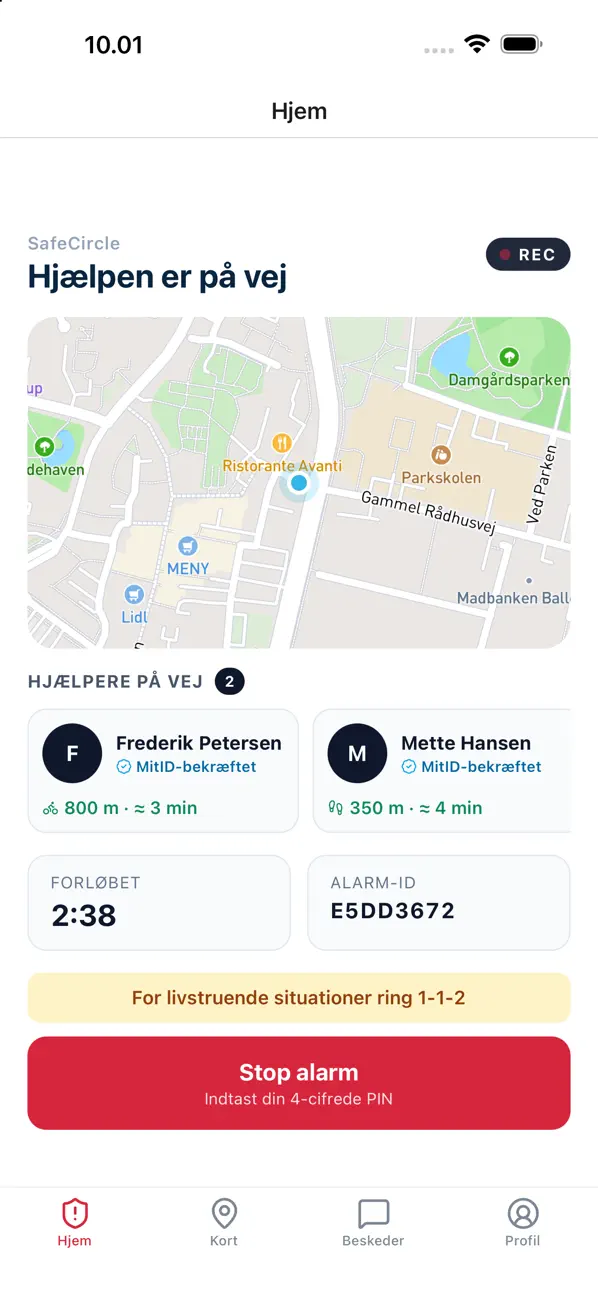 SafeCircle app - Hjælpen er på vej